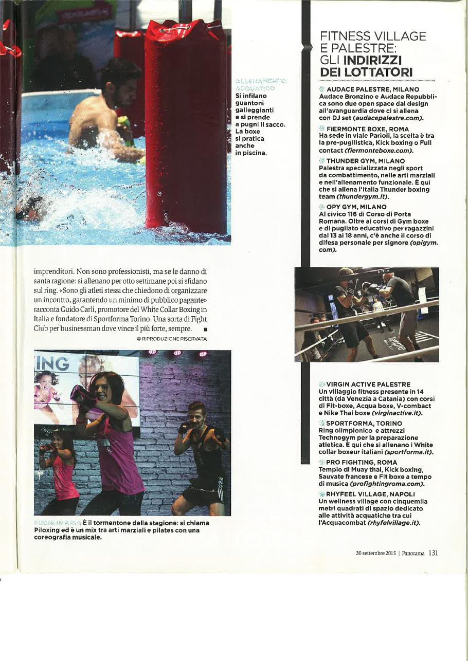 Panorama, 30 settembre 2015: «Boxe mania»